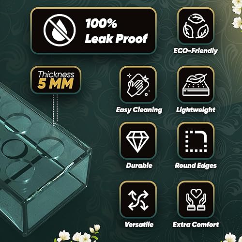 Miniatura 2 de Acrylery Florero de acrílico rectangular de 23 pulgadas de largo, a prueba de fugas, 24 agujeros, jarrones acrílicos de 0.197 in de grosor para