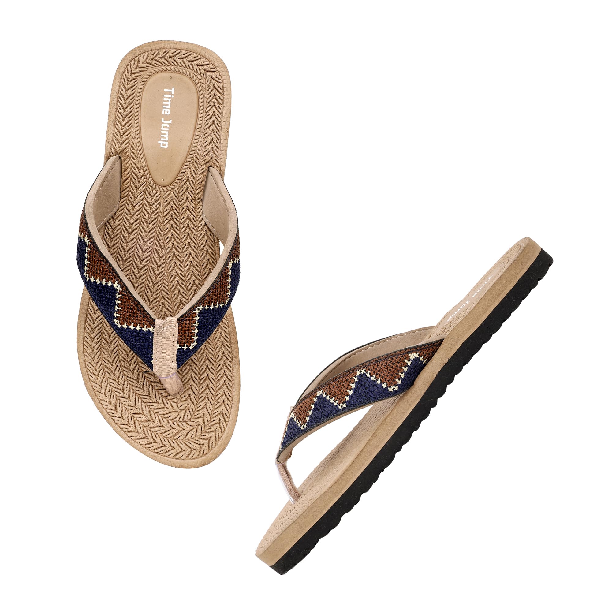 Women's Aztec Woven Flip-Flops with EVA Cushioned Footbed-picture-39