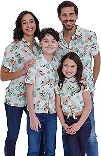 Mickey Mouse Minnie Mouse Hawaiian Matching Family Hawaiian Button Down Shirt Adult