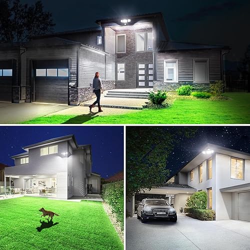 Miniatura 8 de Olafus Luz LED de seguridad de 100 W, sensor de movimiento, luz de inundación de movimiento del anochecer al amanecer, 9000LM súper brillante 6500K