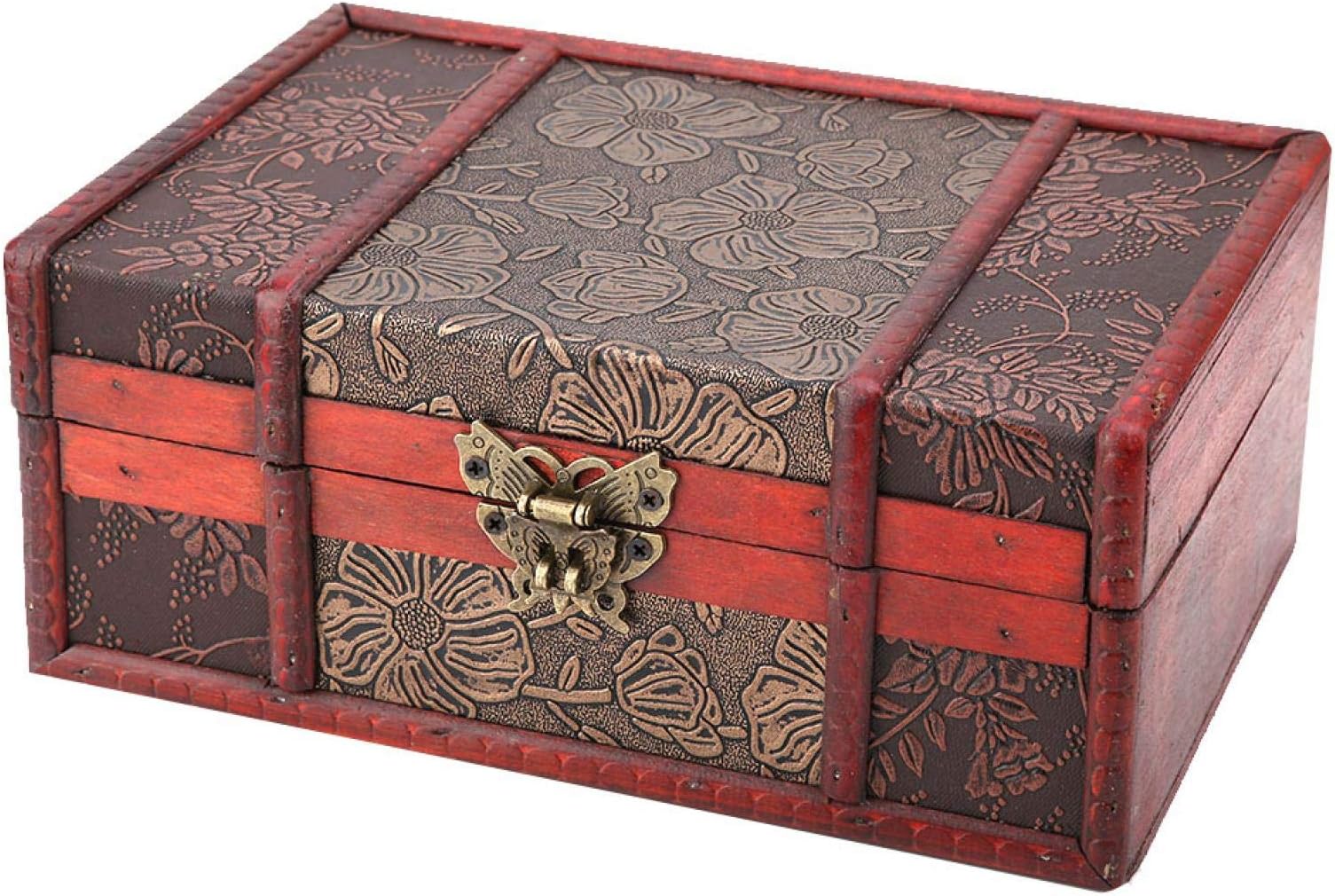 Storage Box, Storage Organizer Safe and Durable for Jewelry or Books for Home and Office(Lotus with Lock, 12)