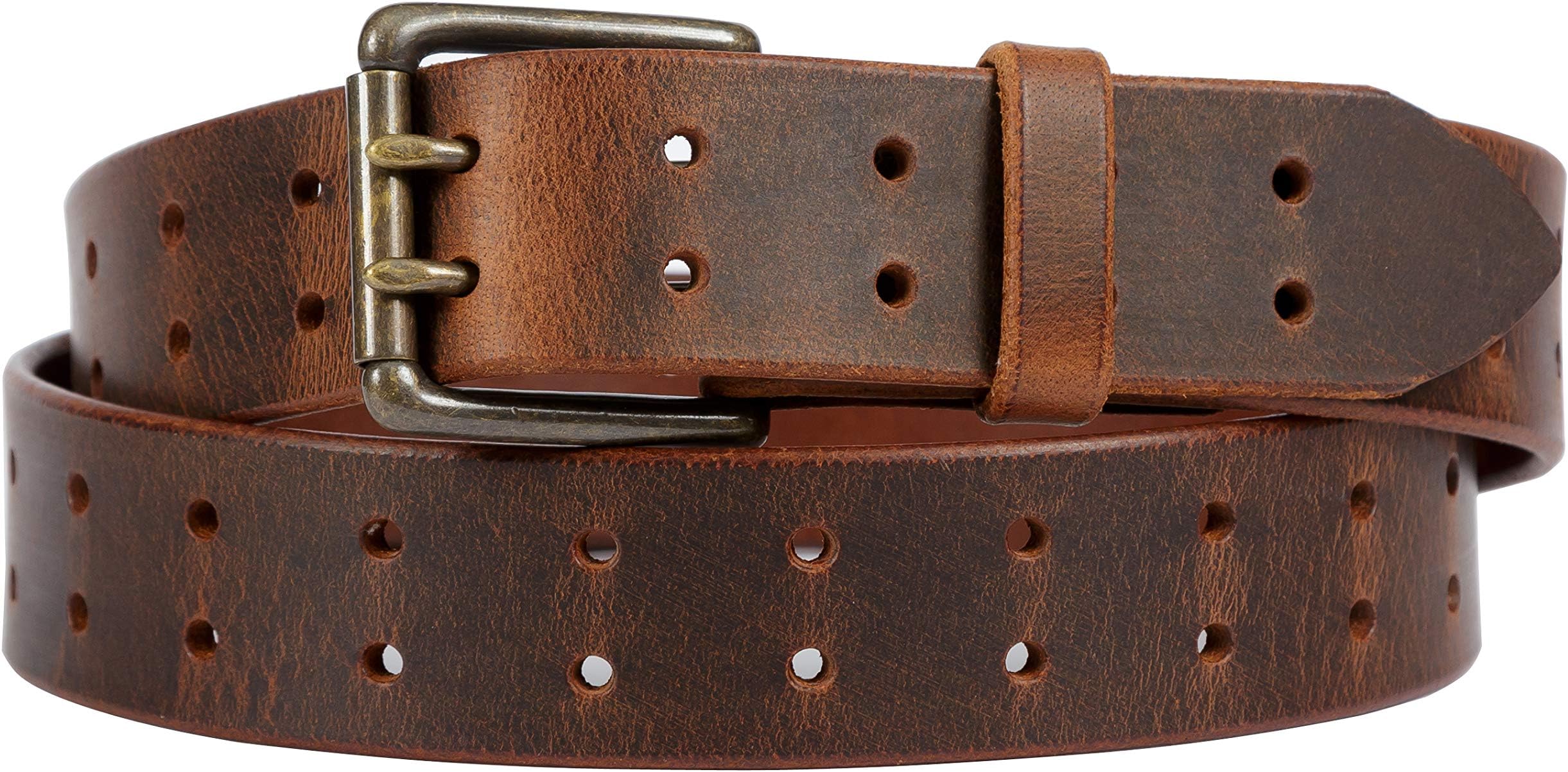 Two Prong, Heavy Duty, 1-1/2" Solid Leather Belt, Amish Made by Hand in Lancaster, PA