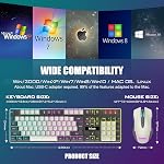 RedThunder K10 Wireless Gaming Keyboard and Mouse Combo, RGB Backlit Rechargeable 3800mAh Battery, Anti-ghosting Keyboard + 7D 3200DPI Mice for PC Gamer (White-Gray)