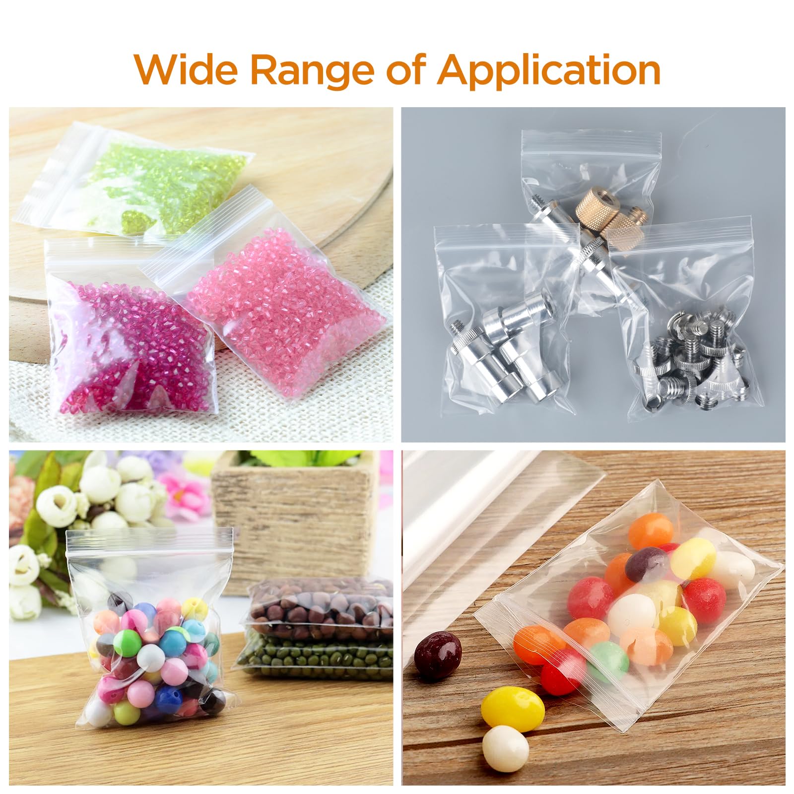 Sacchetti Plastica 6 x 8 cm, 100 Pezzi Buste Richiudibili Trasparenti Ziplock Bags per Gioielli, Componenti Elettronici