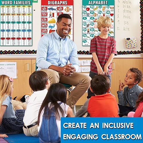 Miniatura 6 de 16 carteles de fonética en inglés, tablas de artes del lenguaje para niños, carteles de aprendizaje de vocales para niños pequeños, cartel de