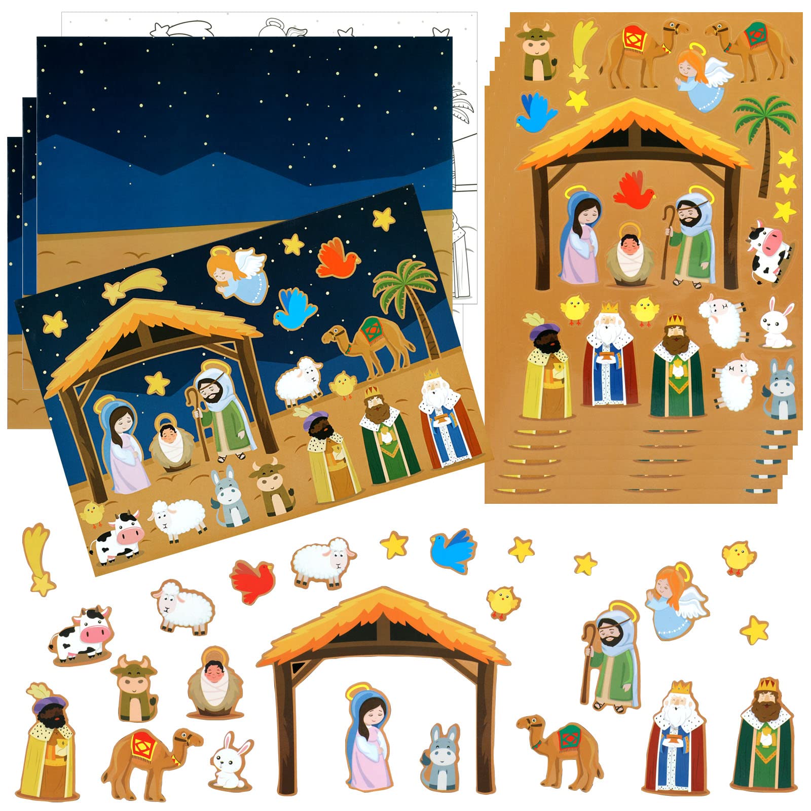 Buy HOWAF Nativity Sticker Scene Kits for Christmas DIY Crafts
