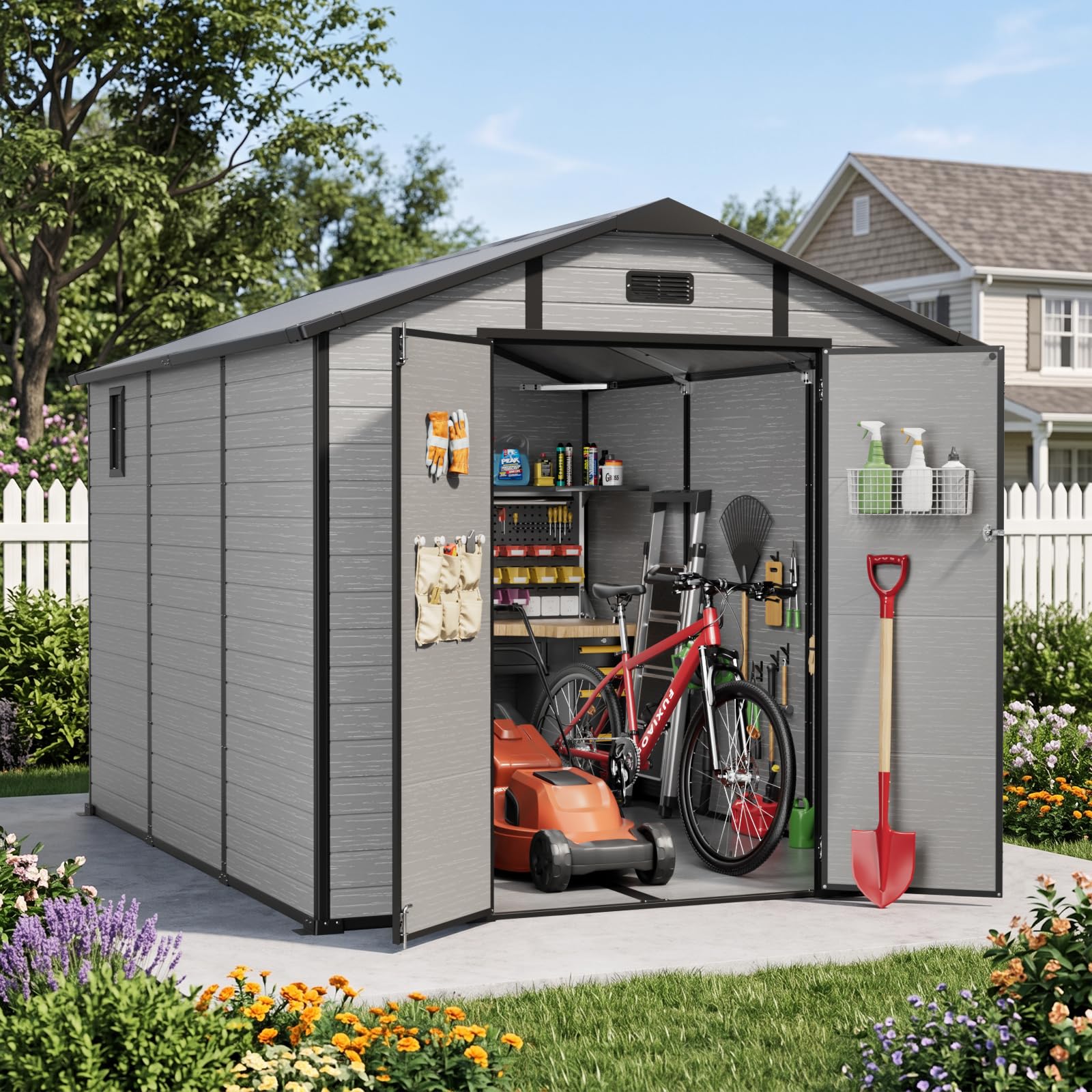 WUKHG 8X10FT Plastic Shed
