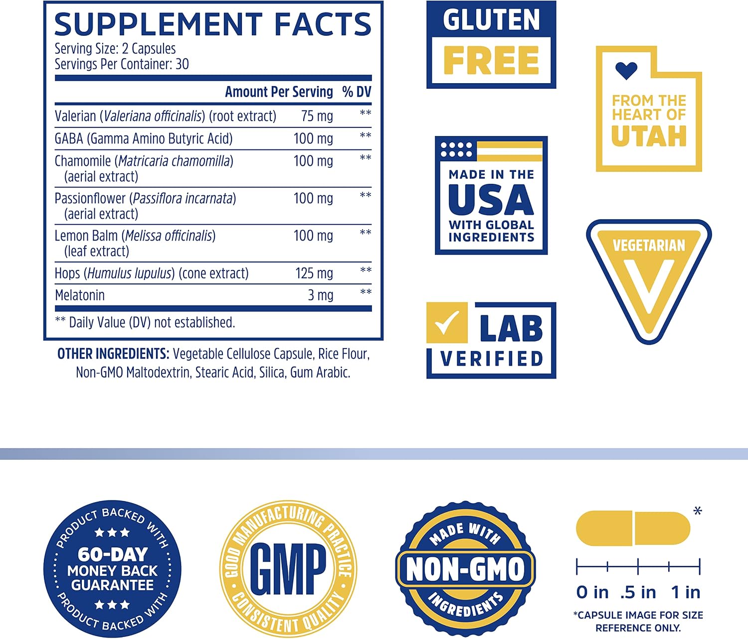 Zhou Drift Off Premium Sleep Aid with Valerian Root, Melatonin, GABA & Tryptophan | Sleep Well, Wake Refreshed | 30 Servings, 60 Veggie Caps