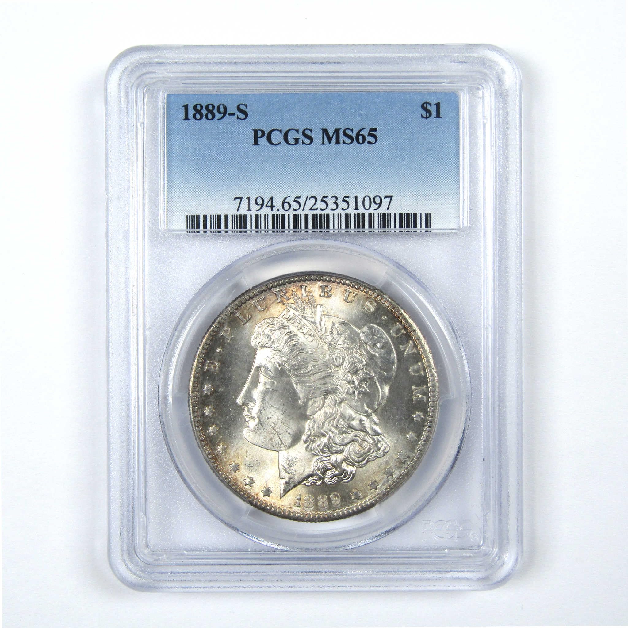 1889 S Morgan Dollar MS 65 PCGS Silver $1 Uncirculated Coin SKU