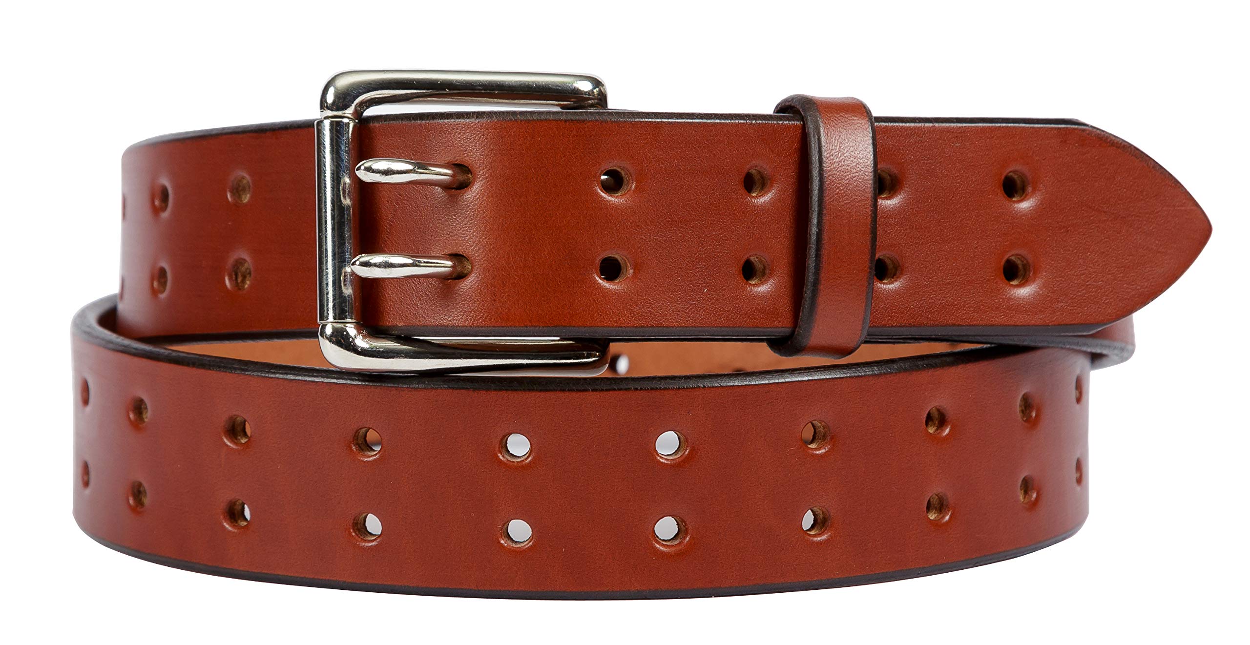 Two Prong, Heavy Duty, 1-1/2" Solid Leather Belt, Amish Made by Hand in Lancaster, PA