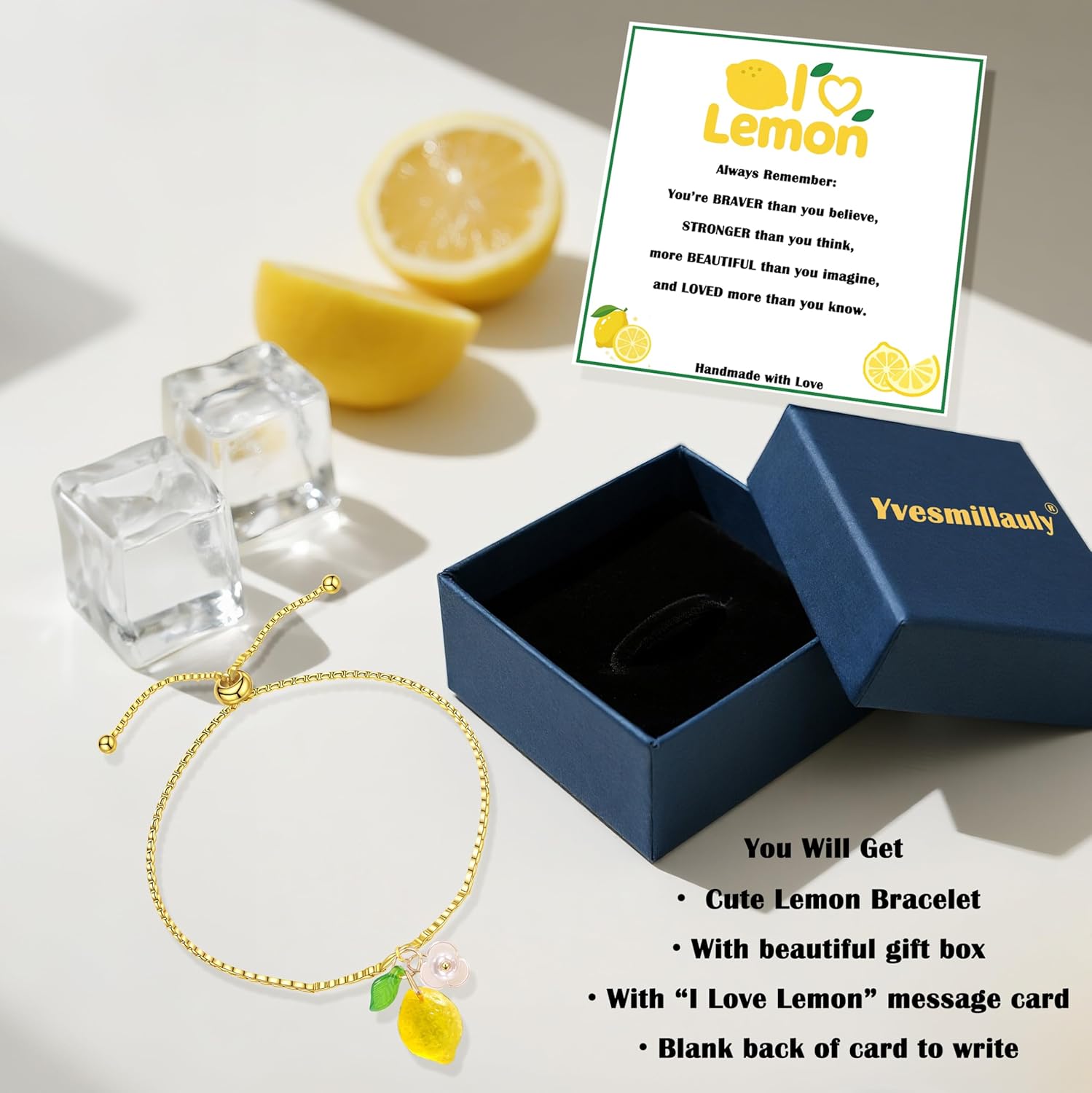 Dainty Yellow Lemon Bracelet for Women, Cute Fruit Lemon Charm, Exquisite Jewelry Gift for Friend Sister Mom Daughter Niece - Image 7