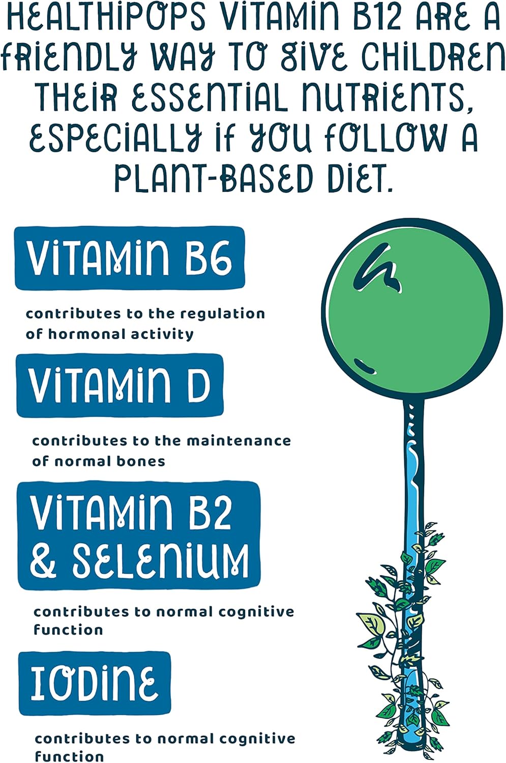 Healthipops Vitamin & Mineral Lollipops Vitamin B12 with B2, B6, D3