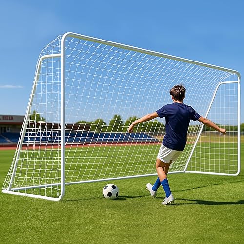 Miniatura 22 de MOPHOTO Soccer Goal, 6X4/8x6/10x6.5/12x6/16x7/18.5x6.5/21x7/24x8ft Soccer Goals for Backyard, Full Size Soccer Goal for Teens & Adults Training