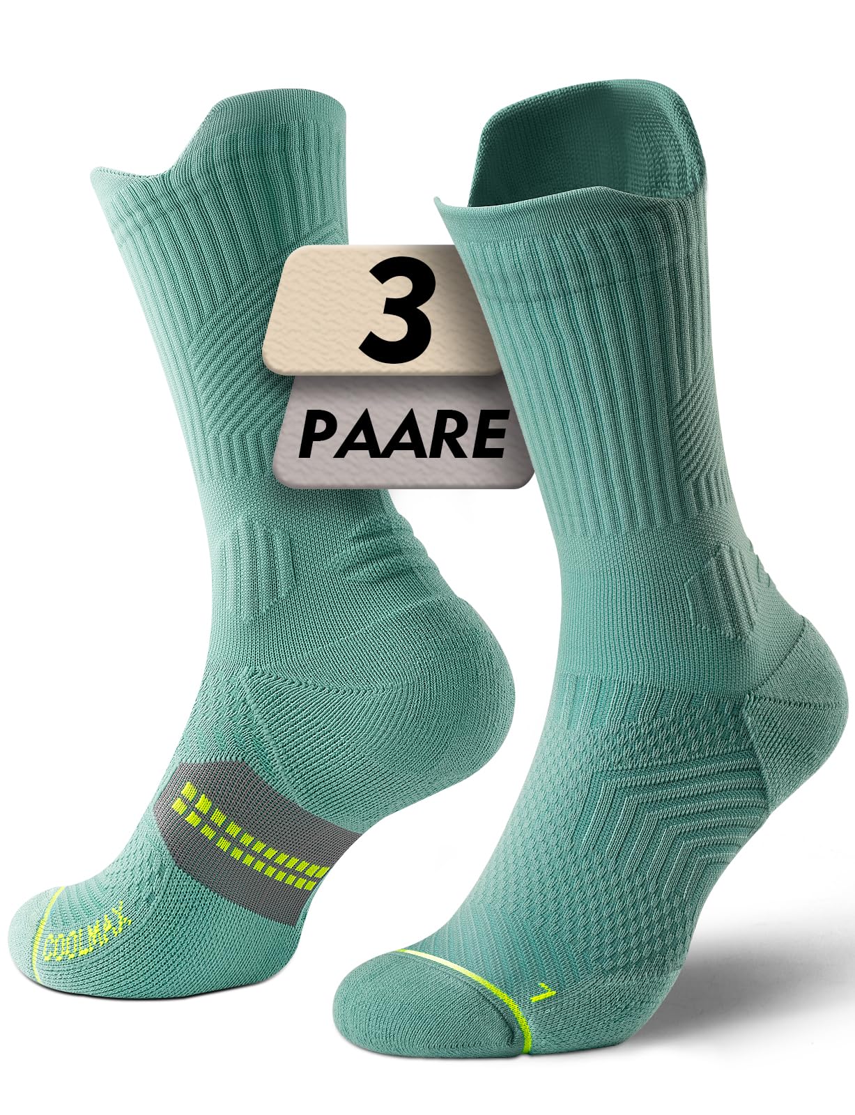 Juclise Bambus Kompression Laufsocken Damen Wandersocken | Atmungsaktives Anti-Blasen Sportsocken COOLMAX leitet Feuchtigkeit ab, verhindert Blasen, trockenes Fußklima