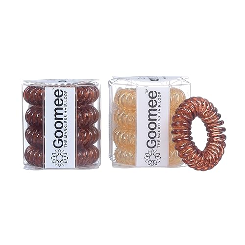 Miniatura 9 de Goomee Lazos para el cabello en espiral para mujer, paquete de 8  elásticos fáciles de quitar, evitan enredos y roturas, soportes para cola de