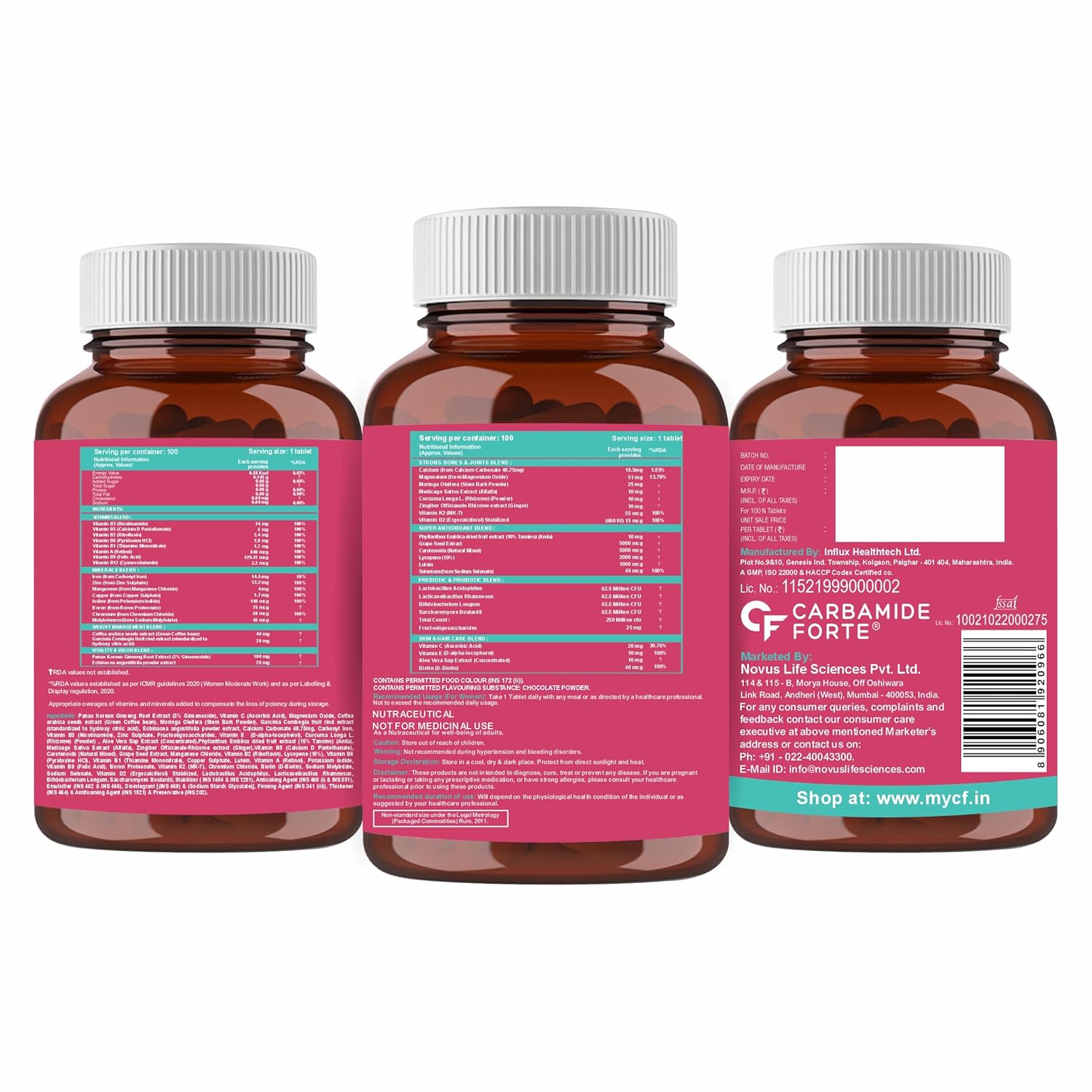 43 ingredients -60 Vegetarian Tablet for Women Carbamide Fort Multivitamin Tablet 43 ingredients -60 Vegetarian Tablet for Women Carbamide Fort Multivitamin Tablet