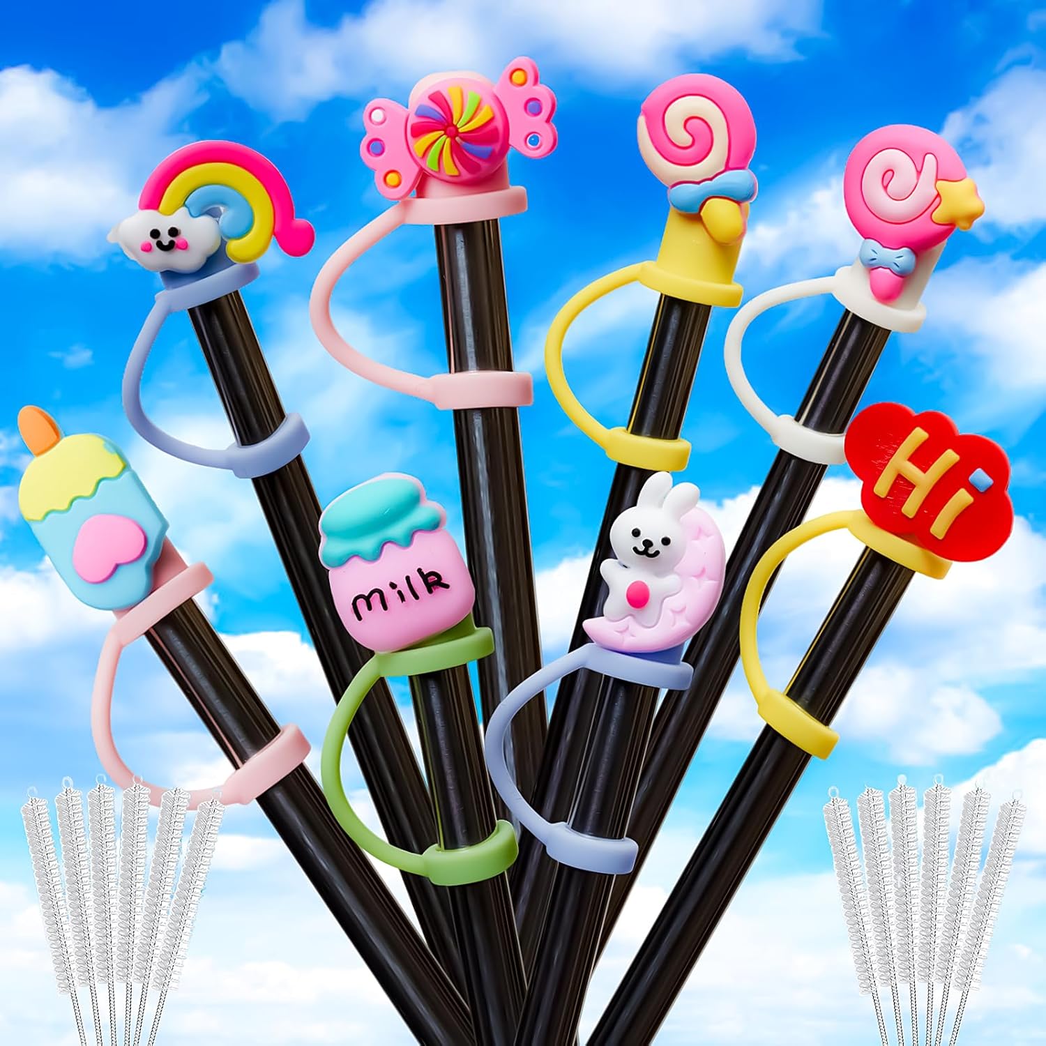 Enhance Your Sipping Experience with Our 36-Piece Cute Straw Cover Set in Reusable Drinking Straws