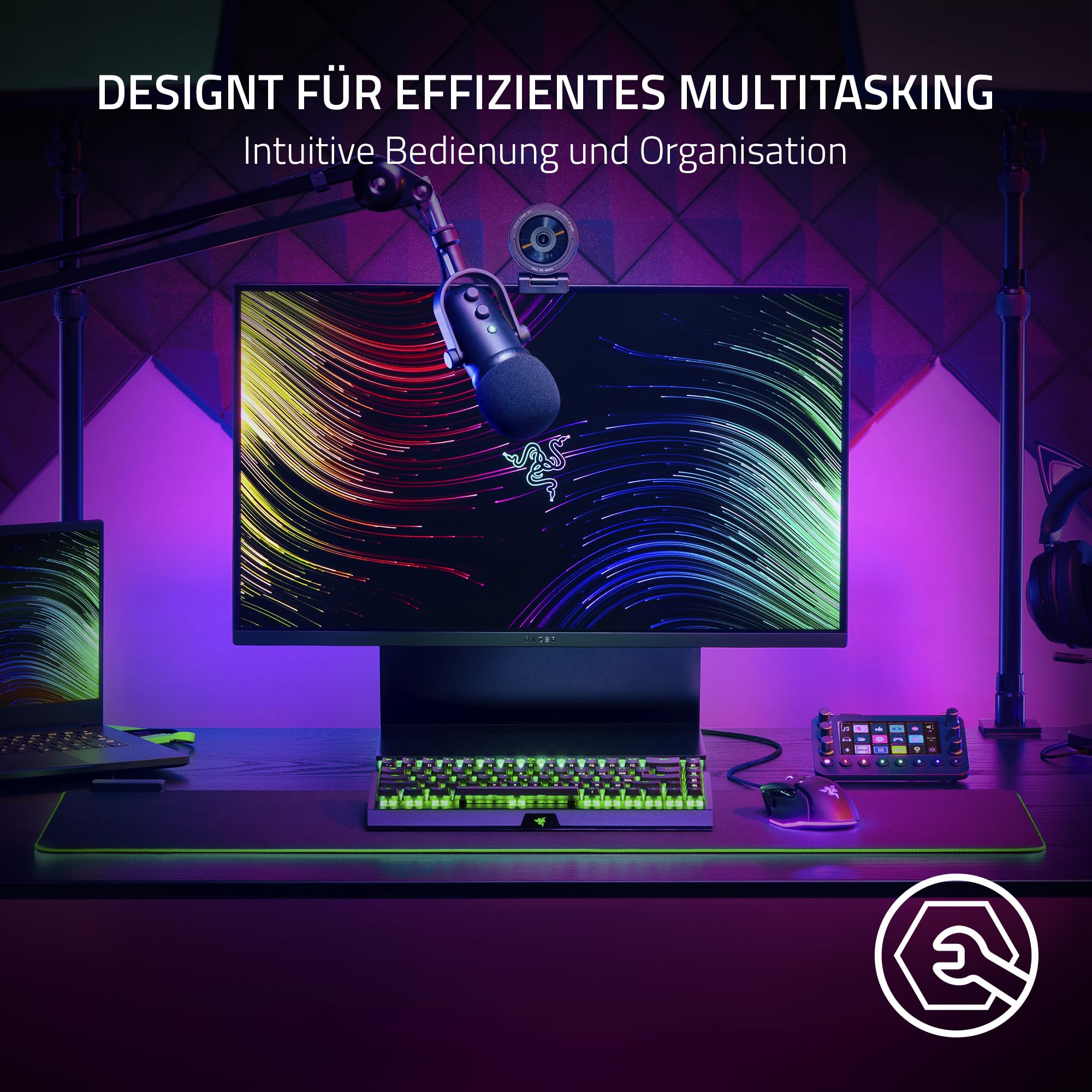 Razer Stream Controller All-in-One-Deck für Streaming und Content-Erstellung Schwarz 12 Tasten 6 Analog-Dials 8 Knöpfe