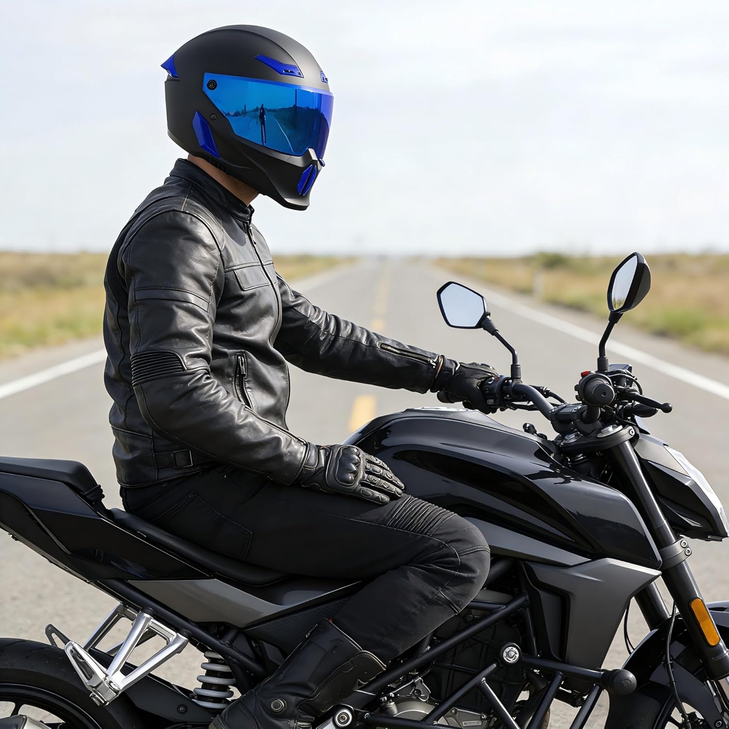 Motorcycle Helmets for Adult Men Women,Full Face Motorcycle Helmet,MG666 DOT Approved Motorbike Racing Street Bike Helmets with Two Visors