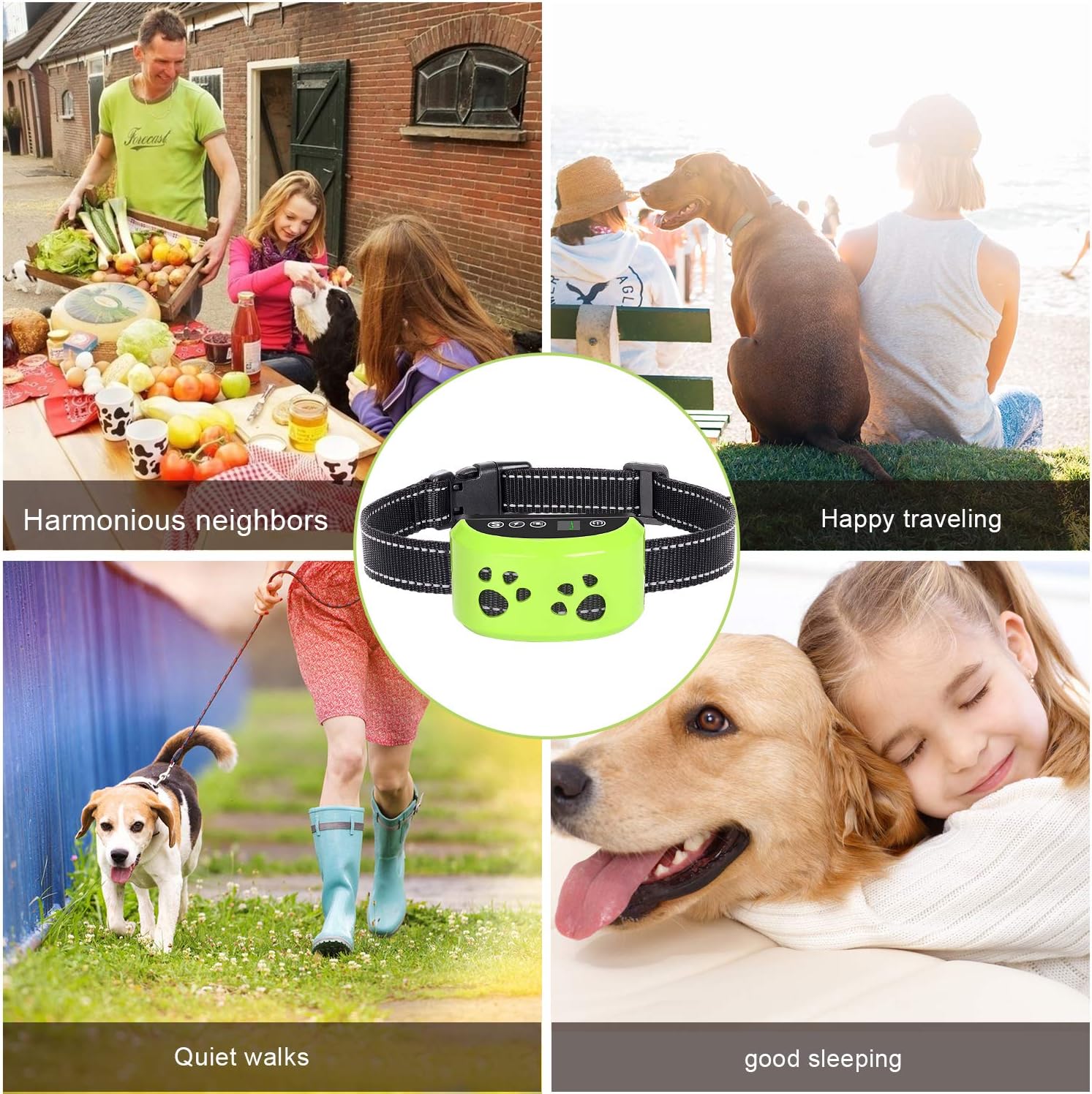 AHJDL Bark Collar Adjustable Dog Bark Collar Anti-Barking Collar for Small Medium and Large Dogs