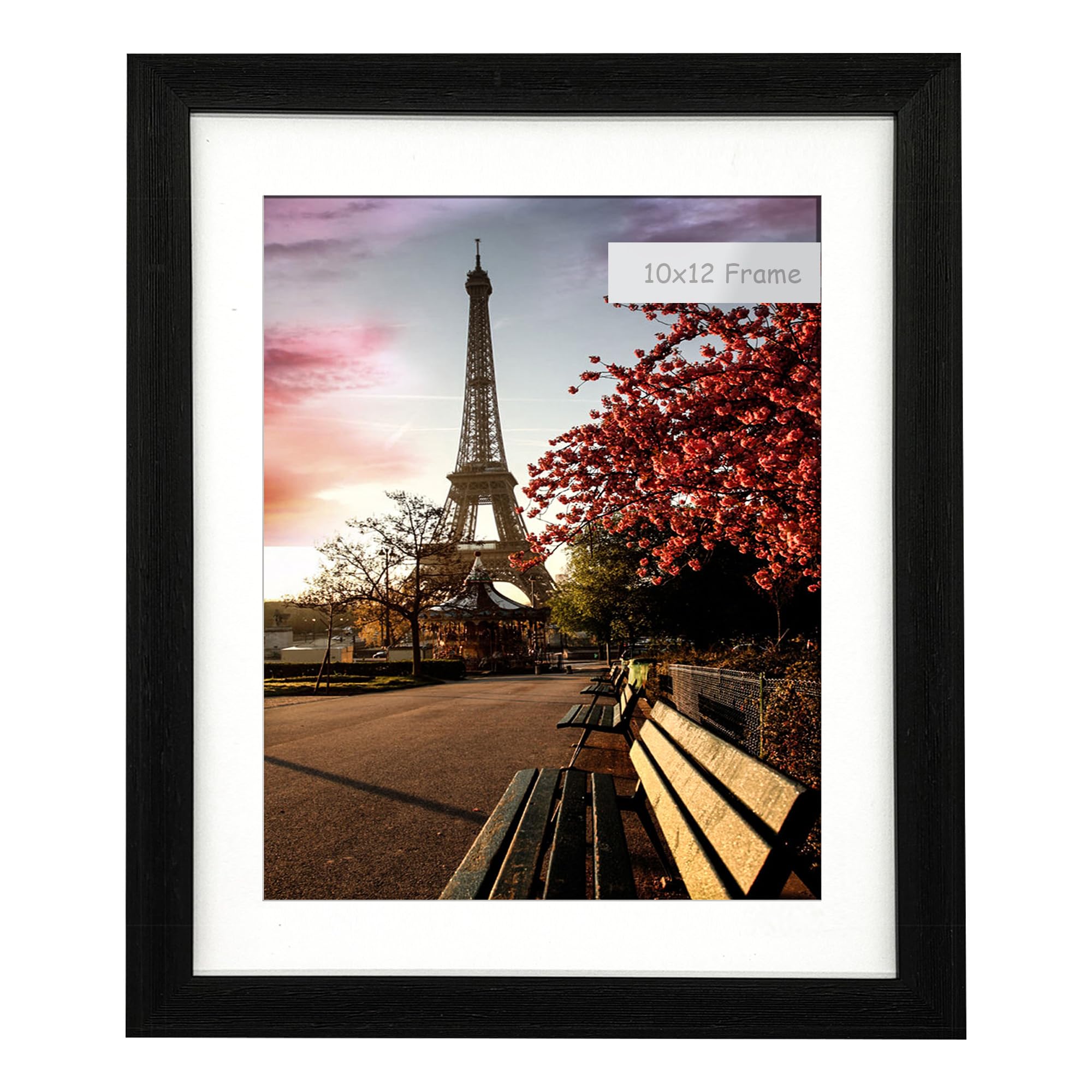 Evquit Black 10X12 (25.4 * 30.5Cm) Photo Frame Gallery Picture Frame With 8X10 Mat,Freestanding And Wall Mountable,