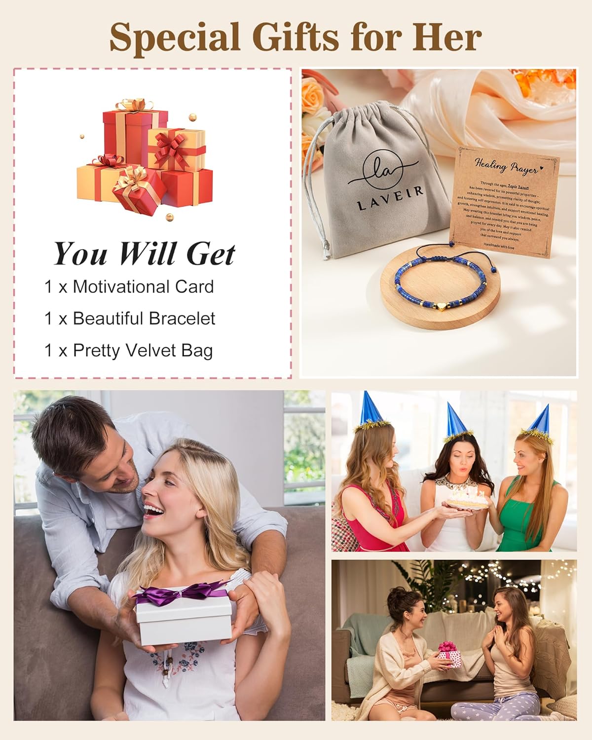 Blue Lapis Lazuli Stone Bracelet – Handmade Healing Crystal Gemstone Dainty Bracelet, Minimalist Style Gift for Her, Perfect Birthday Christmas Gift - Image 6