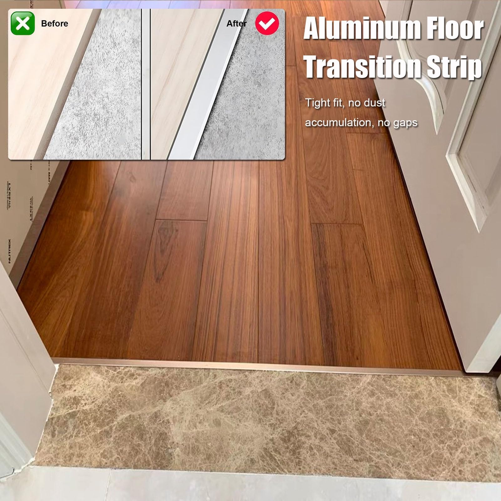 Aluminiowa listwa tratowa do laminatu drewna i płytek, 3 szt. d osłona przegubu o szerokości 90 cm (1,5 cm) profil podłogowy do bezszwowego zawiasu
