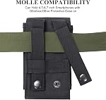 Sac de poche pour téléphone portable à molette tactique noir, Sac de Holster pour téléphone étanche iPhone 13 14 15 Pro Max pour Samsung S22 S24 Remarque 20 A13 A52 Moins 6.7" Téléphoner avec Canada Flag Patch