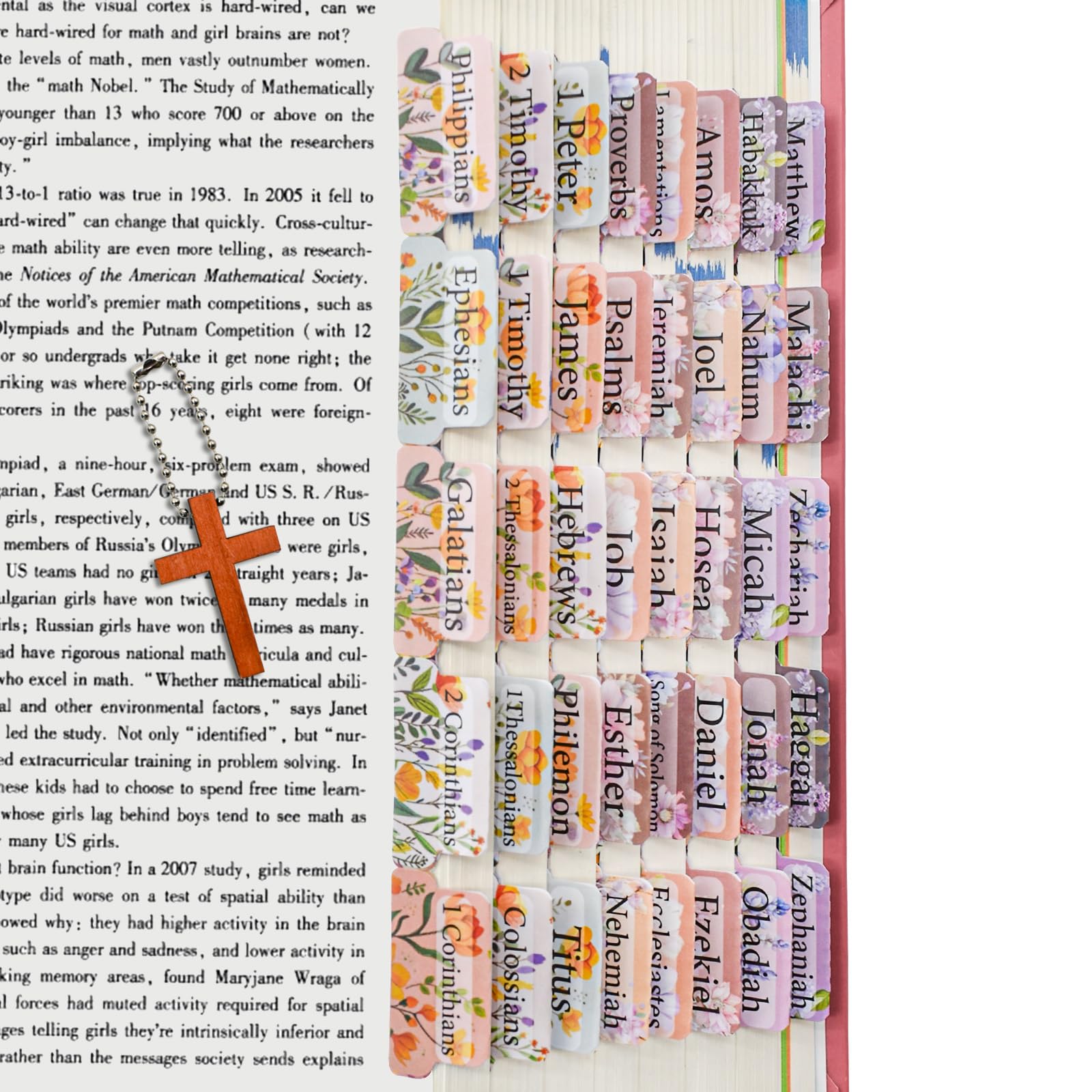 VANRA Bloom Floral Bible Tabs for Women Study Bible 75 Peel-and-Stick Large Print Laminated Bible Index Tabs Flower Bible Journaling Supplies Accessories Book Summaries Labels