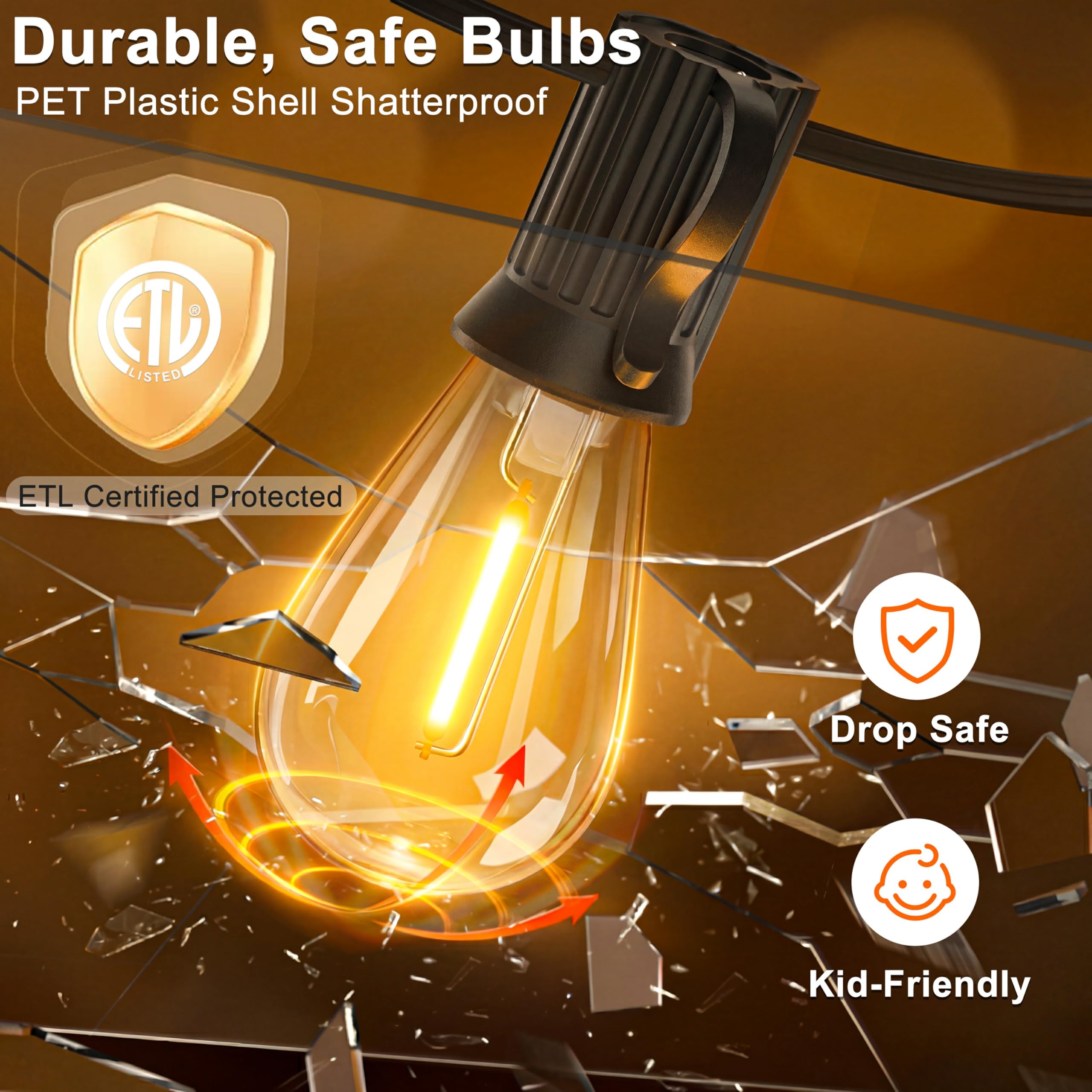 Catena di luci solari per esterni, resistente alle intemperie, S11, con 40 + 2 LED e doppio pannello solare, 2 telecomandi, IP65, catena luminosa solare per esterni, per grandi superfici