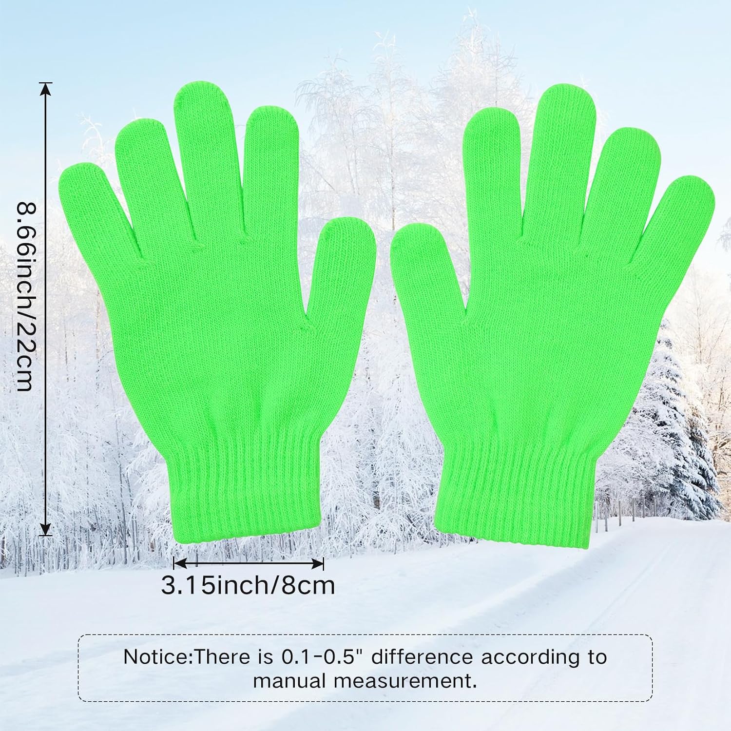 Komorebi Winter Gloves for Women Men Full Finger Magic Gloves Unisex Stretchy Knitted Gloves Elastic Warm Mittens