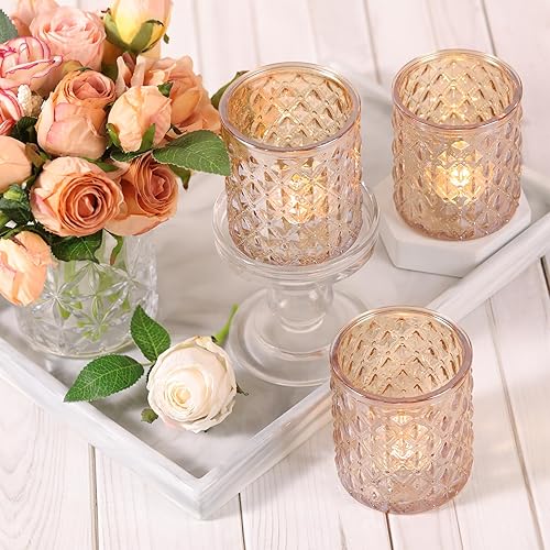 Miniatura 7 de 8 portavelas votivas grandes, portavelas de cristal dorado para bodas, despedidas de soltera, centro de mesa, fiesta, decoración del hogar