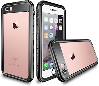 aquaLife Waterproof Case for iPhone SE3, SE 2020, iPhone 7/8 Slim Shock & Drop Proof, Dirt & Snow Proof Underwater Diving Case - Fully Sealed w/Built-in Screen Protector Black
