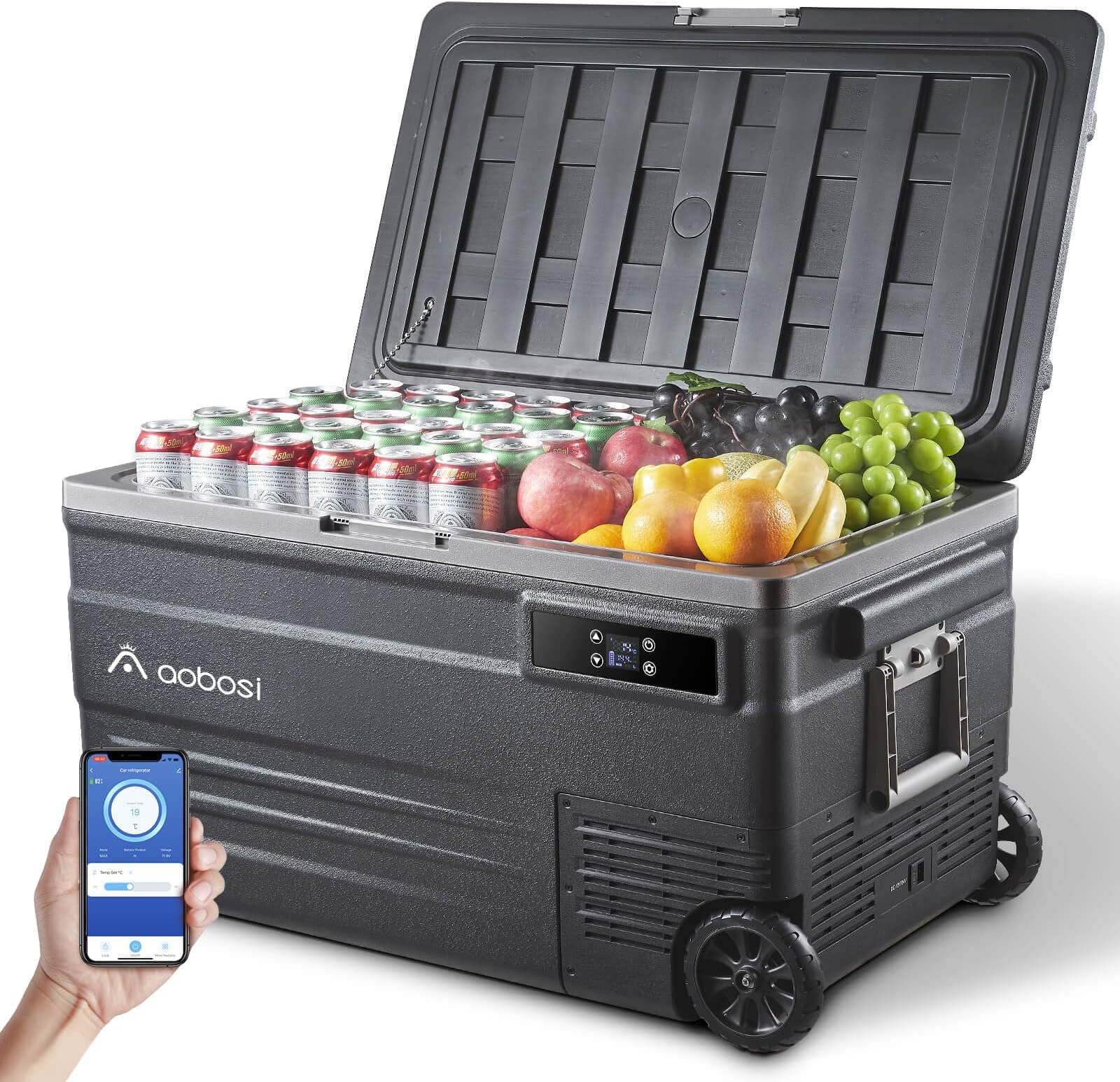 Glacière électrique AREBOS 43L à Compresseur - Contrôle Par Appli, Classe D, Neuve