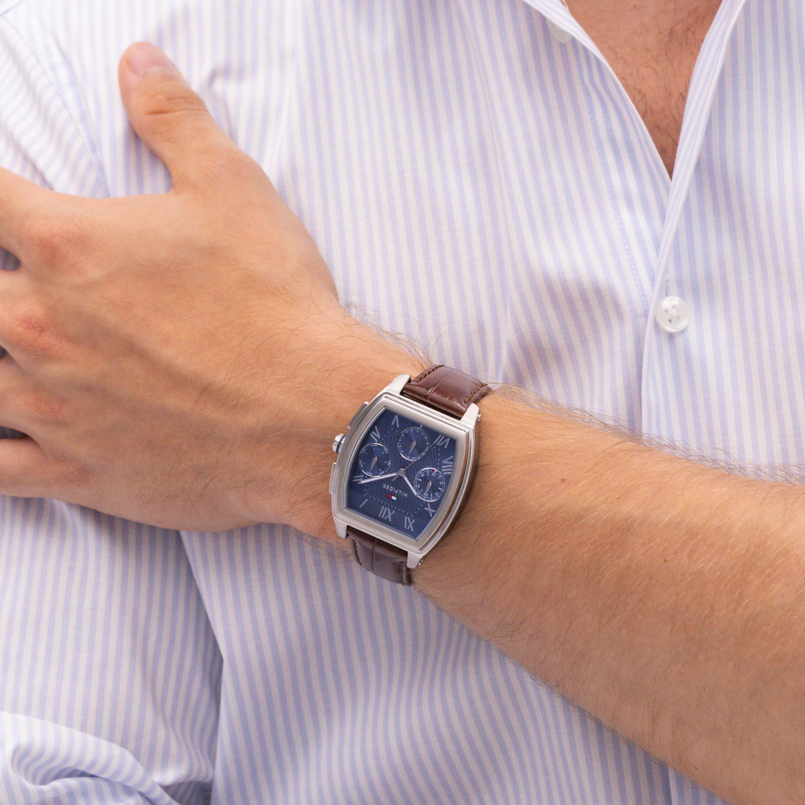 Tommy Hilfiger Reloj Analógico de Cuarzo Multifunctión - Disponible en versión con Correa de Acero Inoxidable o de Cuero