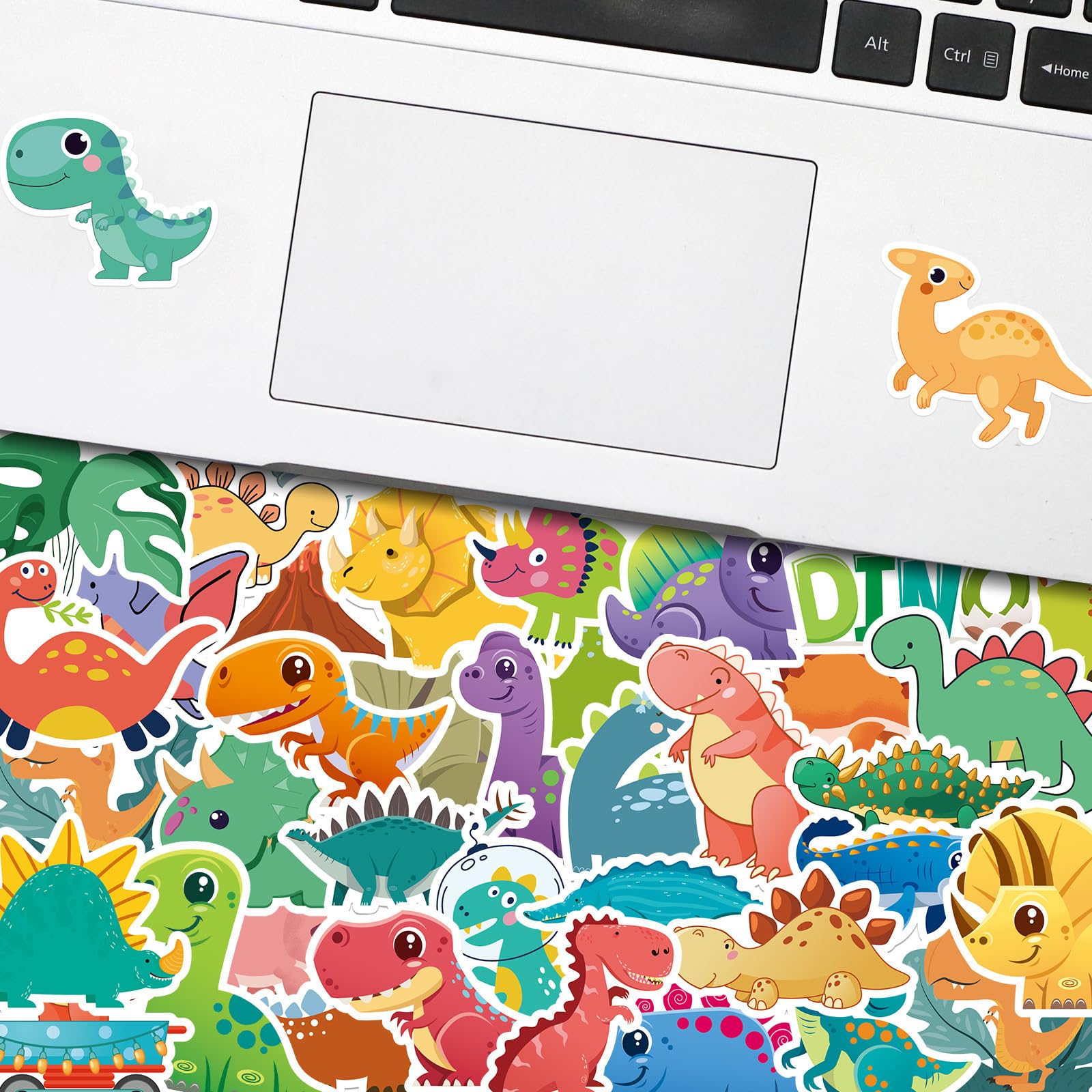100 szt. naklejek z dinozaurem dla dzieci, urocze wodoodporne naklejki z motywem kreskówkowego dinozaura dla dzieci, na butelkę z wodą, dla nastolatki, scrapbookingu, laptopa, deskorolki, komputera