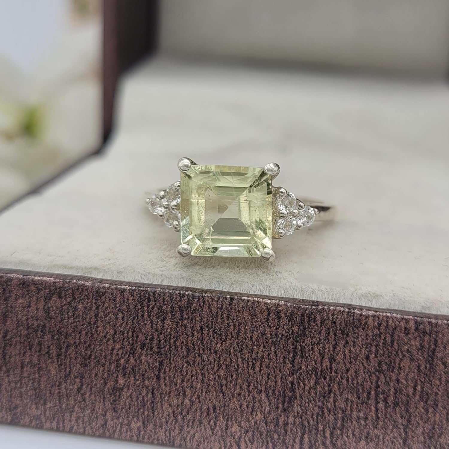 Green Heliodor Prong Ring 925 Solid Sterling Silver Solitaire Ring - Wedding & Engagement Ring For Women - Birthstone Rings For Women