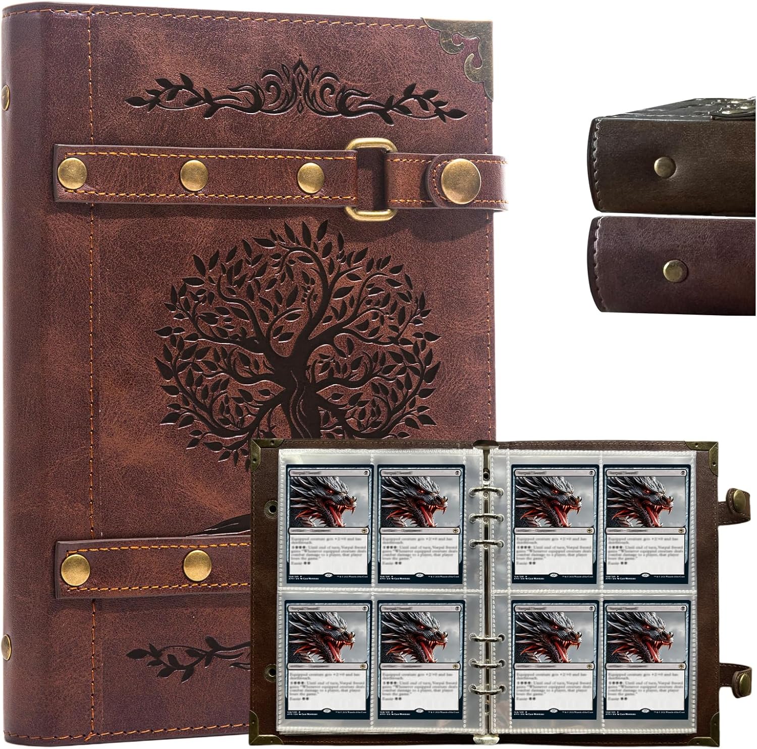 Trading Card Binder,4 Pockets 240 Cards Holder Collector Album with 30 Removable Sleeves Compatible For Football Card TCG Game Sports Cards Card Holder Binder Magic The Gathering Card