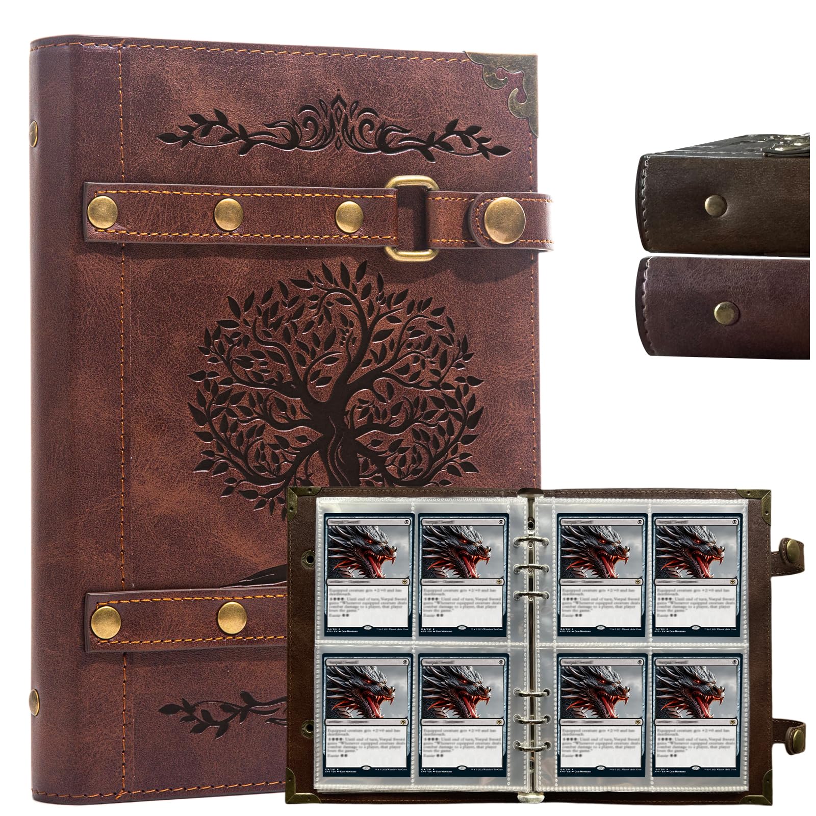 Ddfe X6-Tree Of Life-Red Trading Card Binder,4 Pockets 240 Cards Holder Collector Album