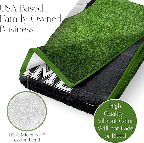 Miniatura 2 de Toalla de playa personalizada con pelota de fútbol para niños o adultos con nombre personalizado para niños o niñas, algodón absorbente, microfibra