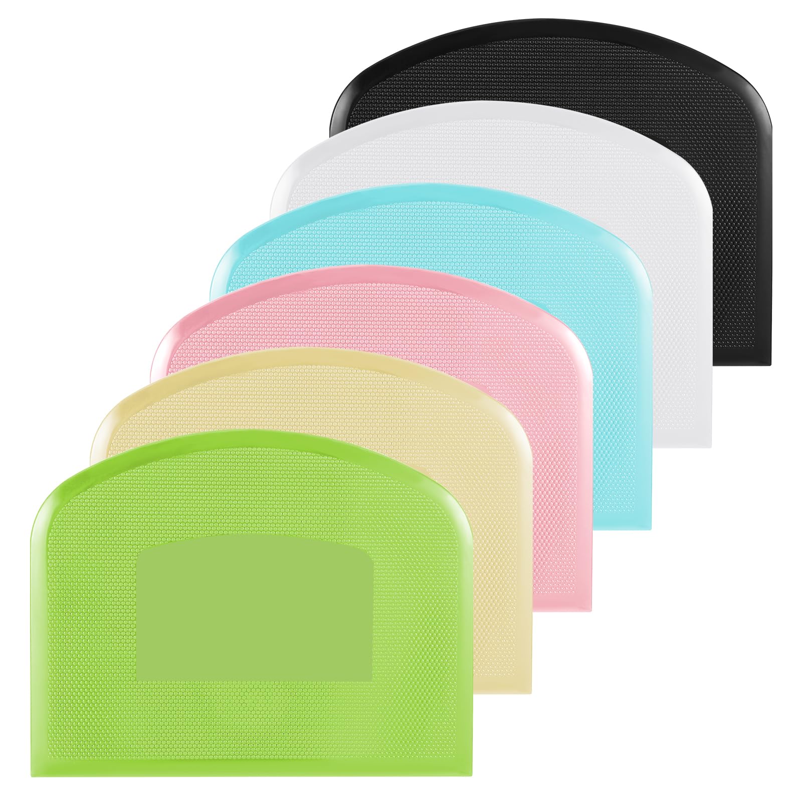 6 Pcs Dough Scraper Bench Scraper, Plastic Bench Scrapers Food Grade Cake Pastry Scrapers Baking Supplies Kitchen Gadgets for Cake Dough Fondant Icing Cream Cleaning