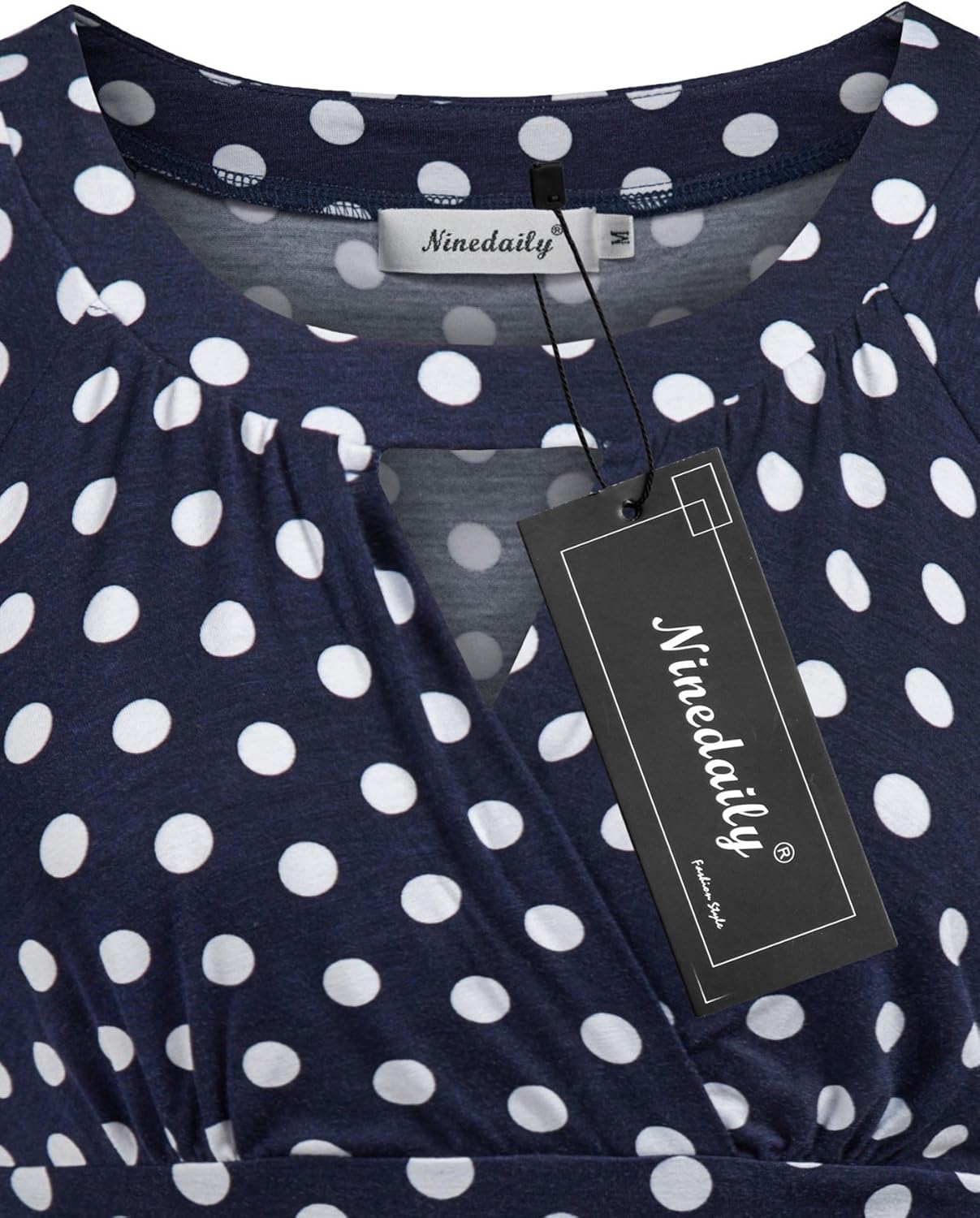 Ninedaily Women Dressy Tunic Tops Crossover V Neck Raglan Sleeve Ruched Blouse - Image 3