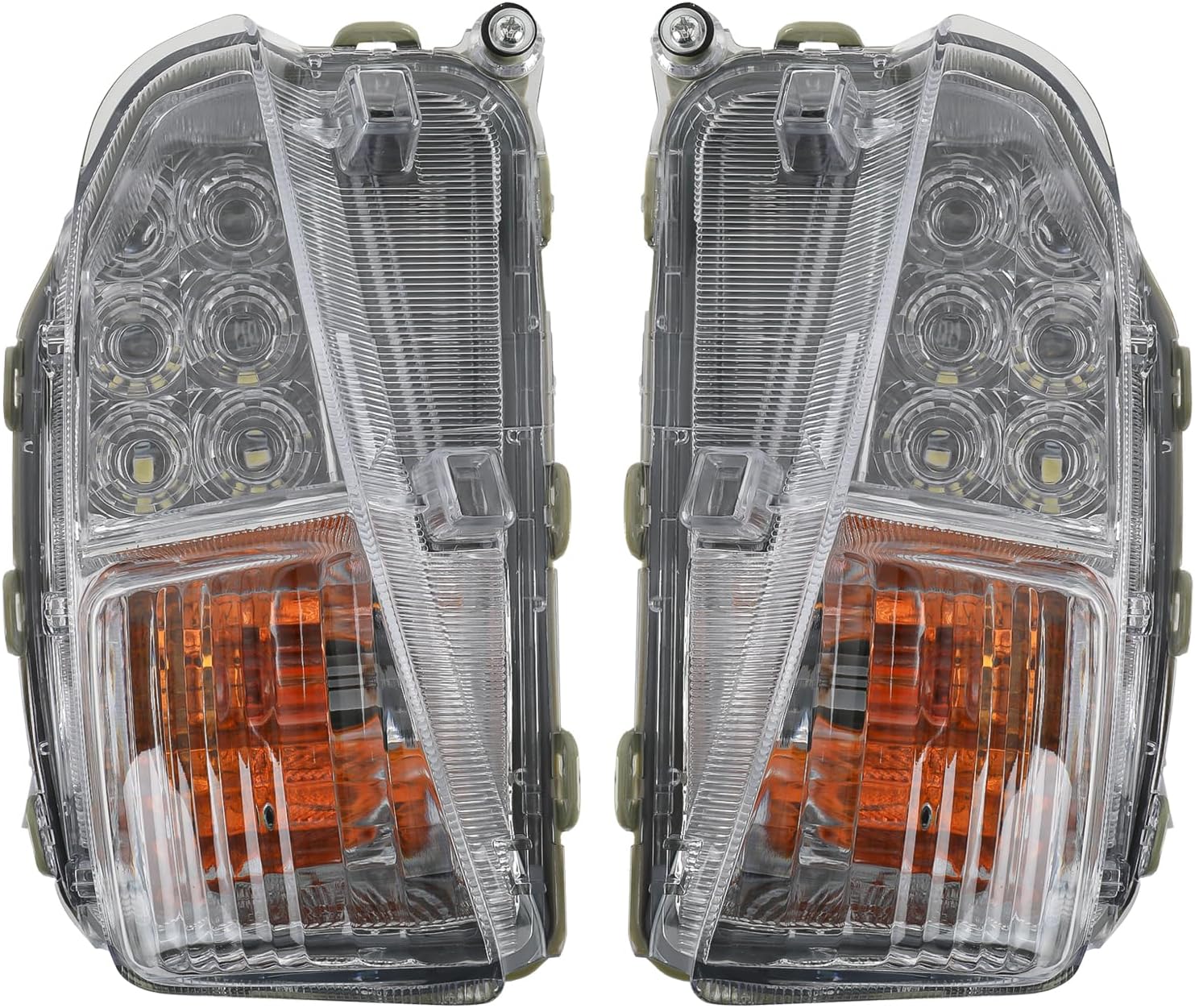AUTOKAY 8151147060 8152147060 LED DRL Left and Right Bumper Signal Fog Lights Lamp Pair Fit for Toyota Prius 2012 2013 2014 2015