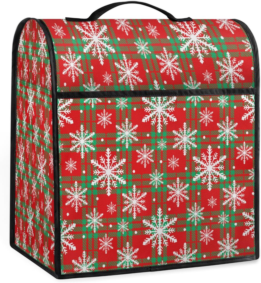 cfpolar Kitchen Aid Mixer Cover Compatible with 6-8 Quarts Xmas Christmas Snowflakes Stand Mixer Cover Kitchen Aid Mixers Accessories Appliance Organizer Bag Dust Covers with Zipper Pocket