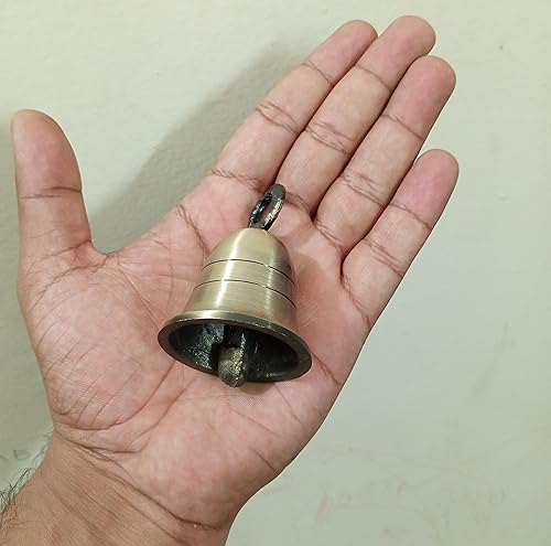 Miniatura 7 de Campanas de latón indio liso de oro antiguo, cascabeles de cascabel, decoración de puerta del hogar, manualidades, campanas de decoración de