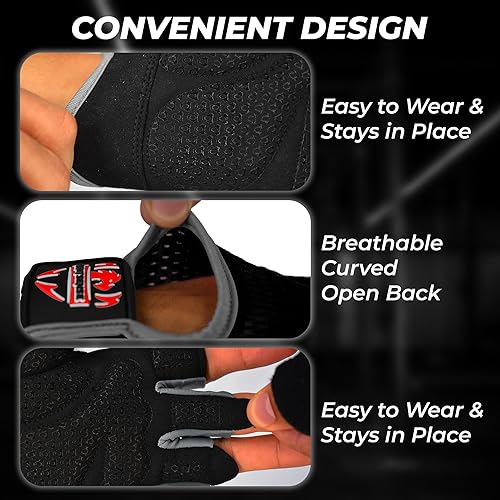 Miniatura 2 de FIGHTSENSE Guantes de entrenamiento para hombres y mujeres, guantes de levantamiento de pesas con palma acolchada de silicona antideslizante,