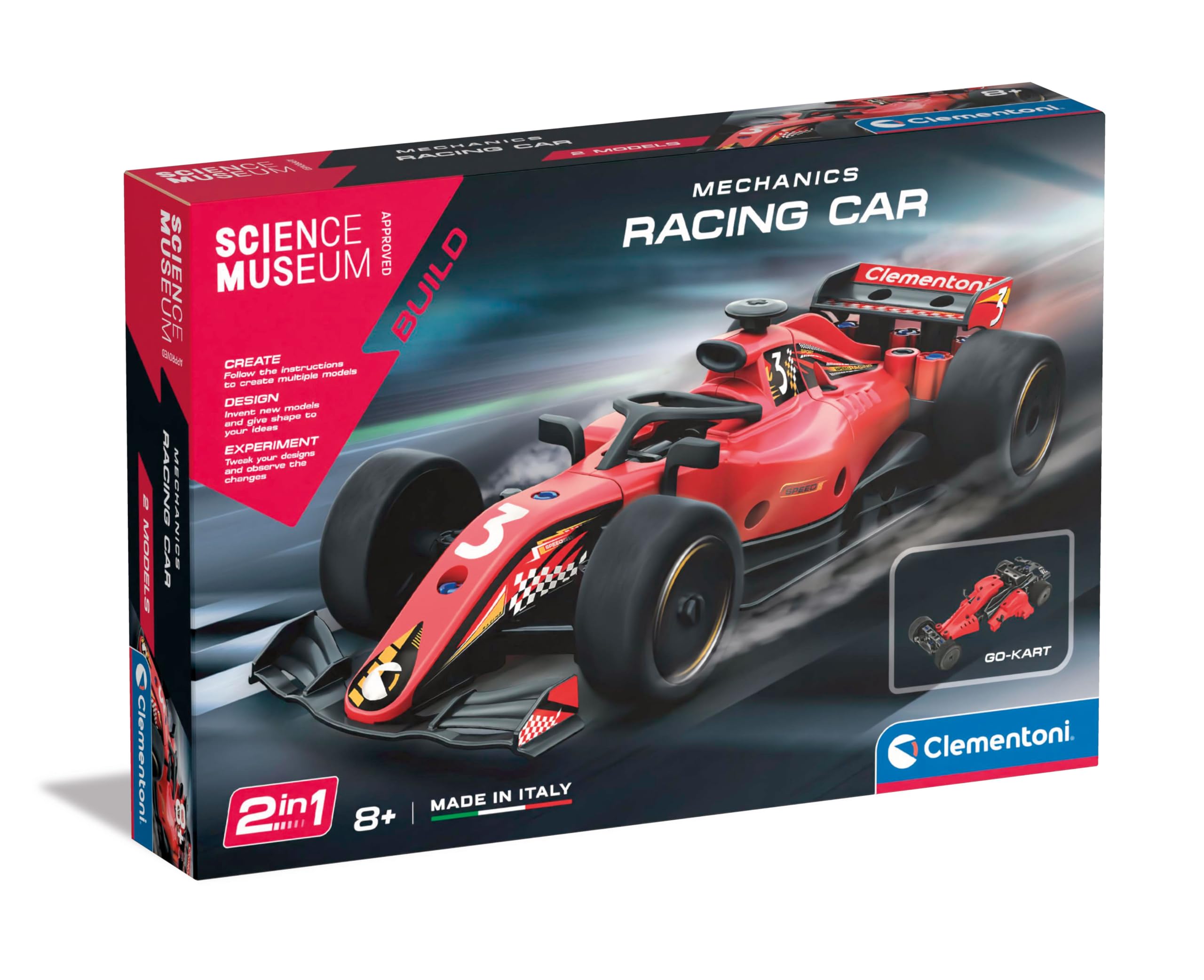 Clementoni- Sciene Museum: Formula 1 Race Car Model to Assemble, STEM Toys (8+ Years)