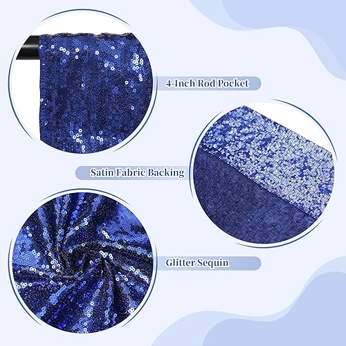 Miniatura 6 de SquarePie - Cortina de lentejuelas con 2 paneles sin costuras, fondo para fotografías de boda, fiesta o Navidad