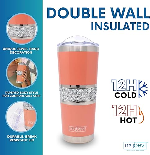 Miniatura 2 de Vaso aislado Hollywood  Vaso de viaje de acero inoxidable de 20 onzas con tapa resistente a fugas  Sin BPA, reutilizable, se adapta a portavasos,