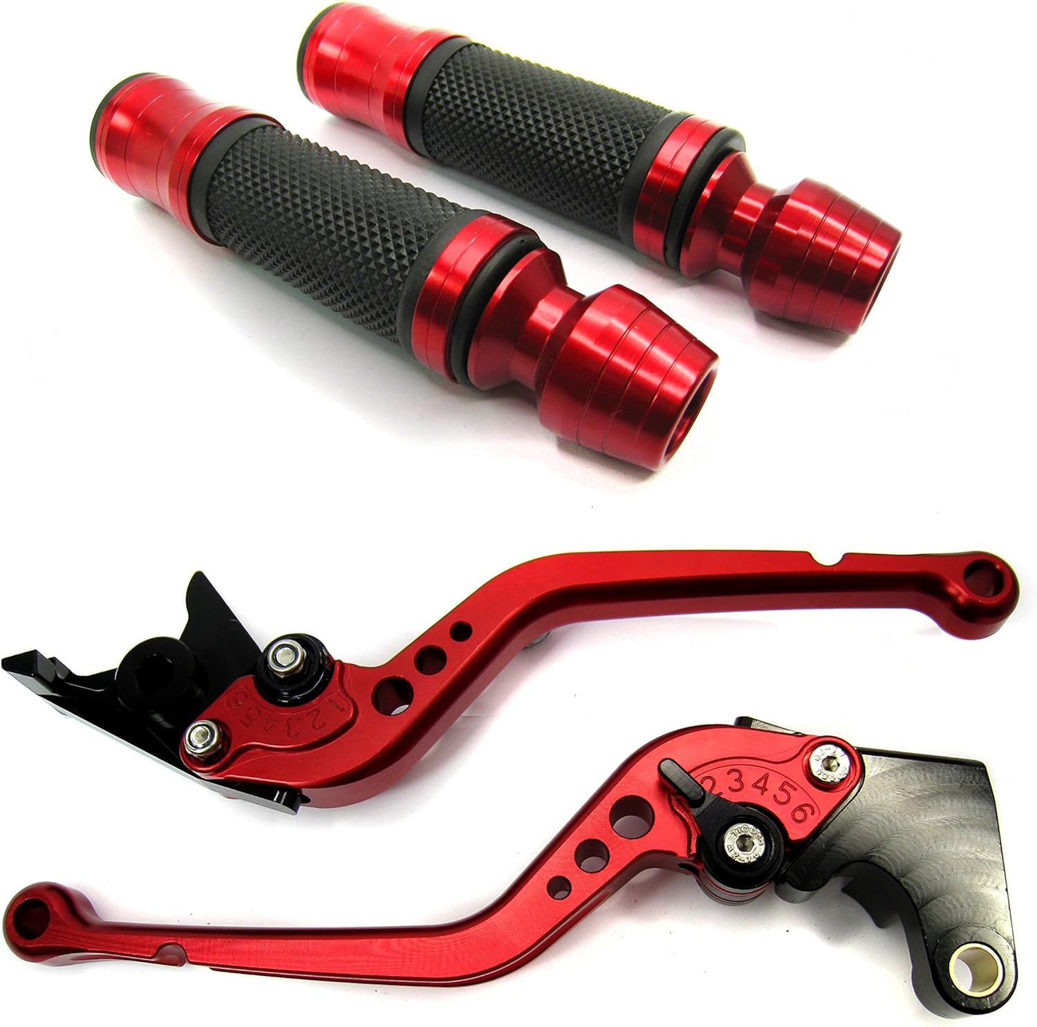 Aluminium Clutch Brake Levers + Hand Grips w/ Handle Bar